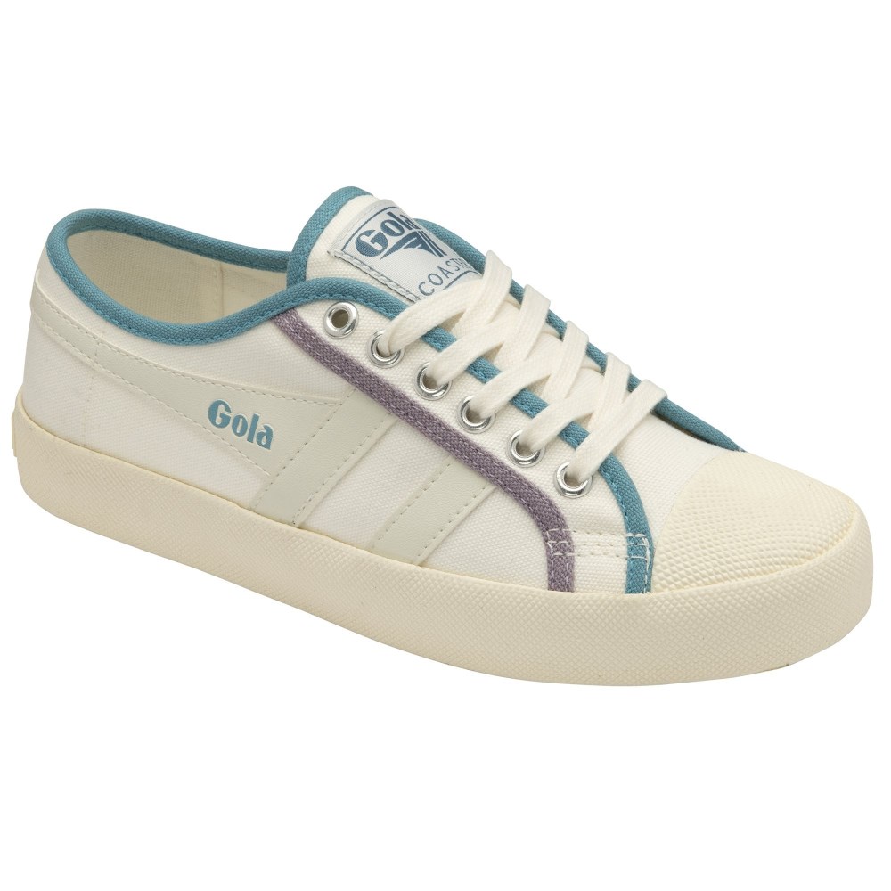 Vegan Gola Classics Women's Coaster Smash - Off White/Ocean/Lily