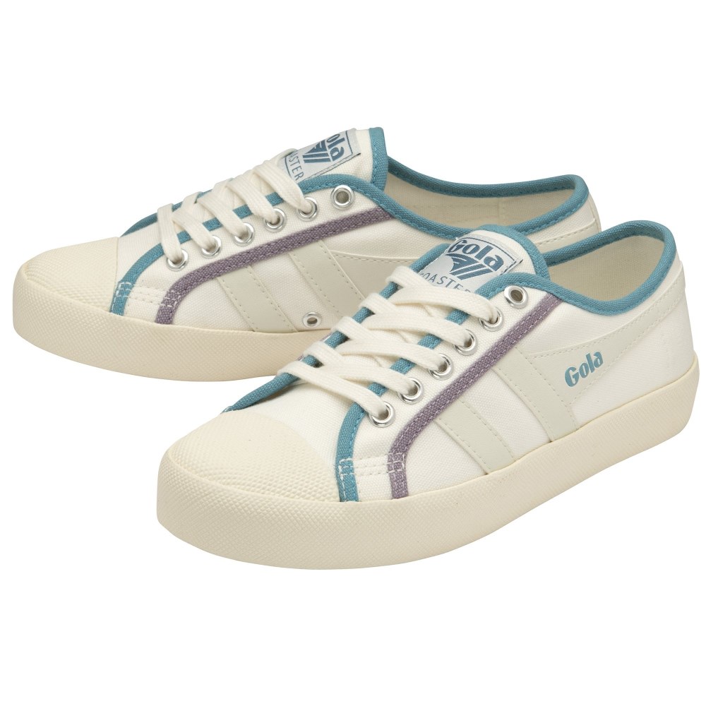 Vegan Gola Classics Women's Coaster Smash - Off White/Ocean/Lily