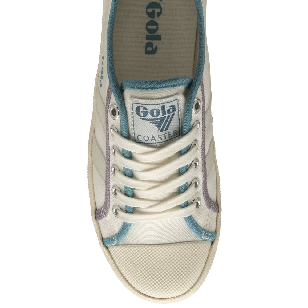 Vegan Gola Classics Women's Coaster Smash - Off White/Ocean/Lily