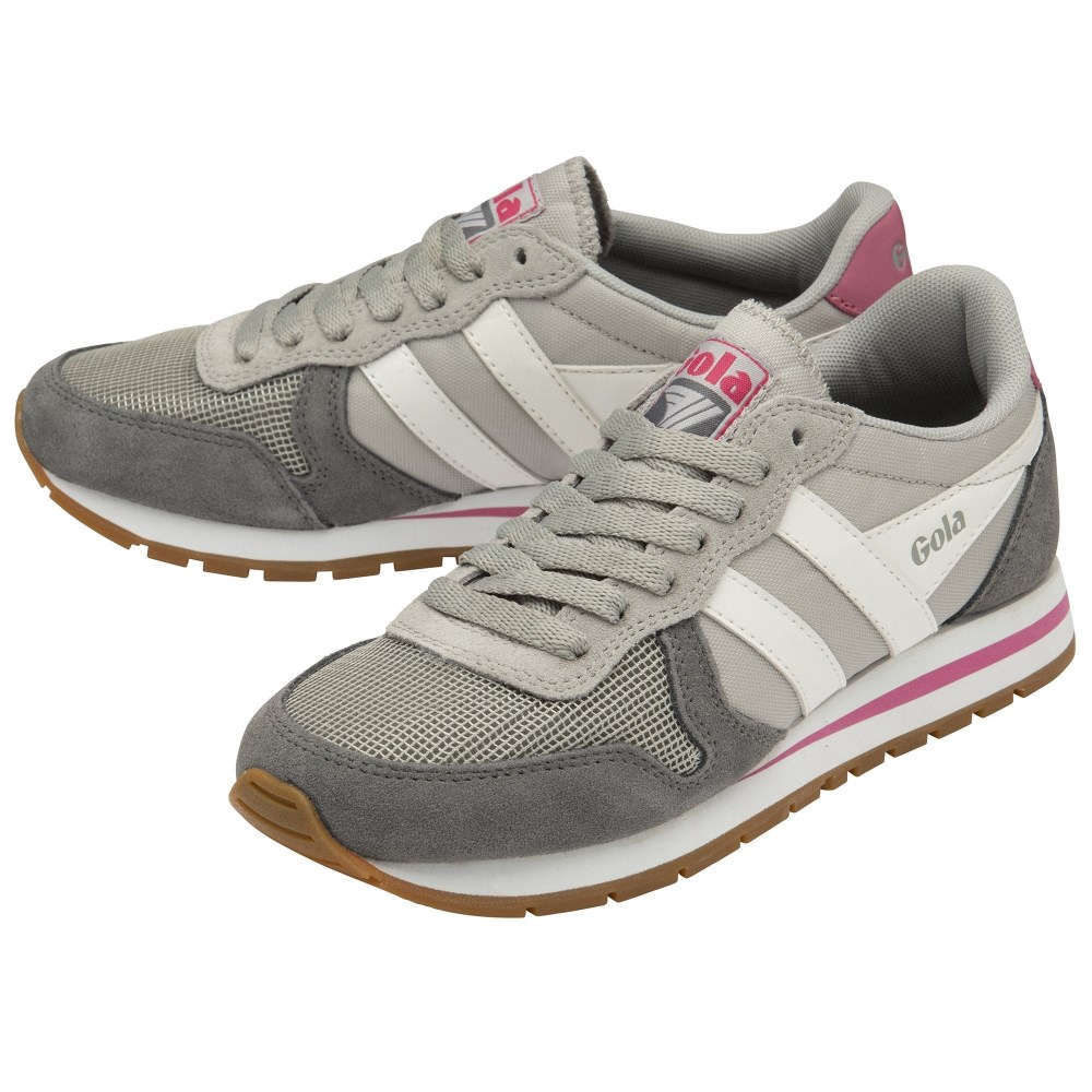 Gola Classics Women's Daytona Sneakers - Light Grey/White/Fluro Pink