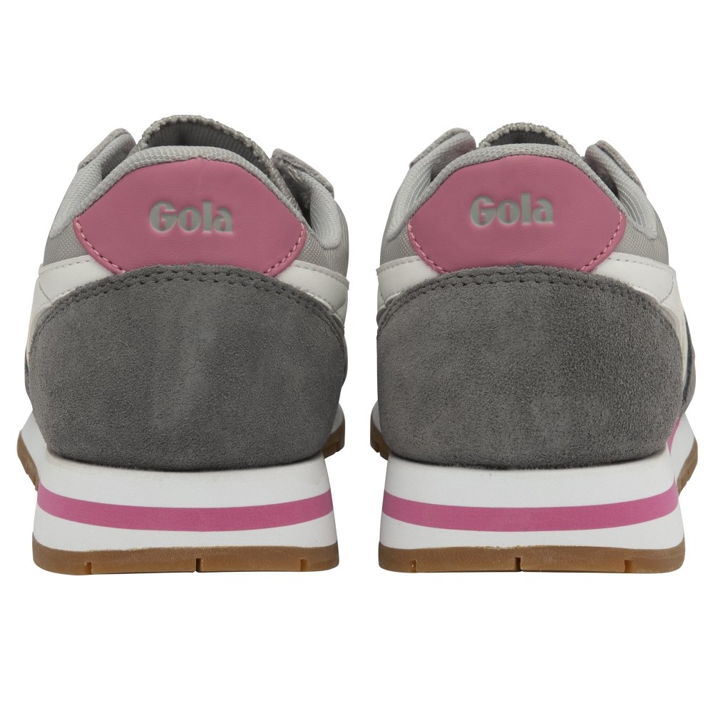 Gola Classics Women's Daytona Sneakers - Light Grey/White/Fluro Pink