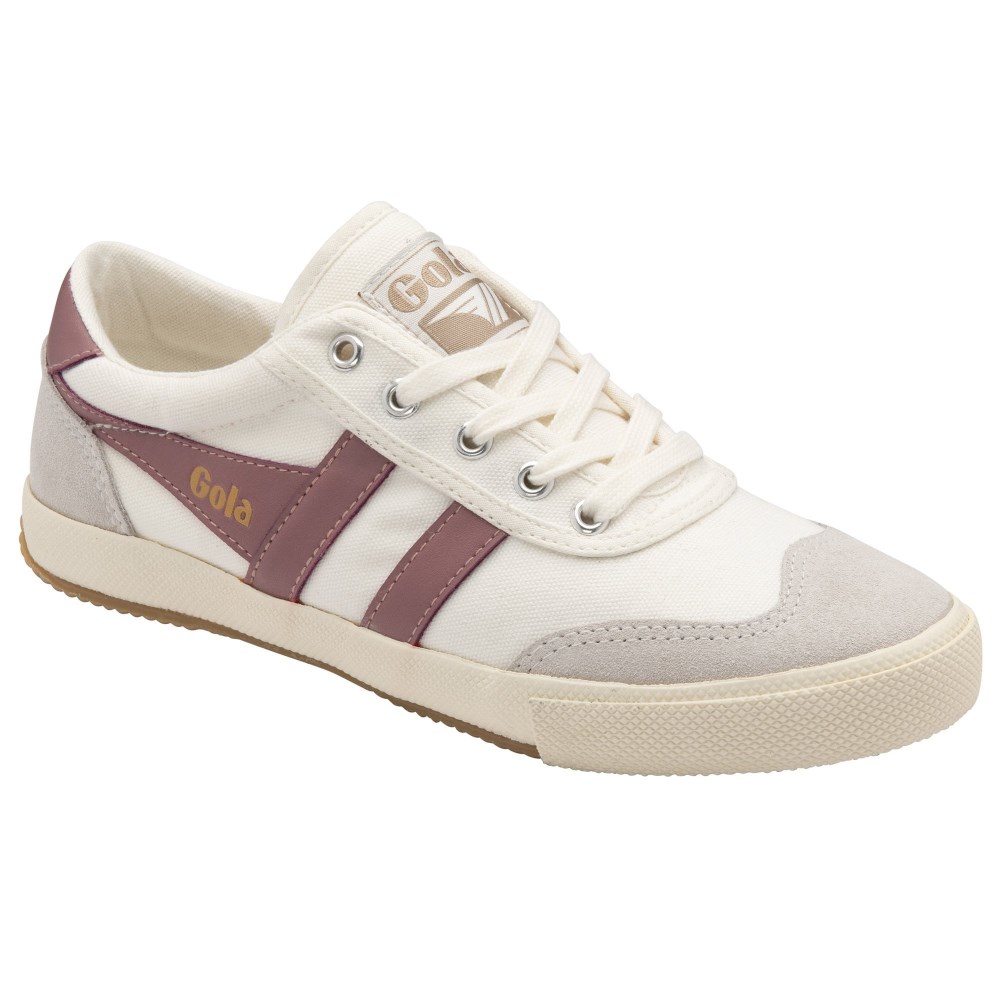 Gola Classics Women's Badminton Plimsoll Sneakers - Off White/Dusty Rose