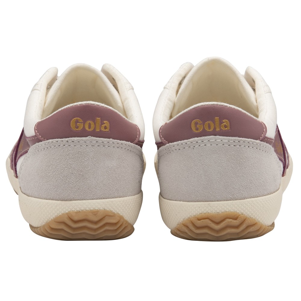 Gola Classics Women's Badminton Plimsoll Sneakers - Off White/Dusty Rose