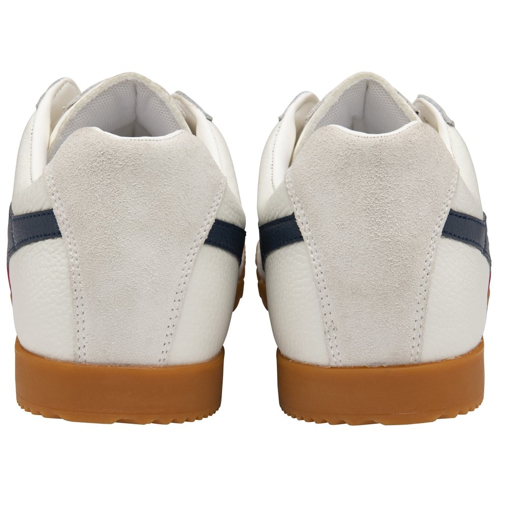 Gola Classics Men's Harrier Leather Sneakers - White/Navy/Red
