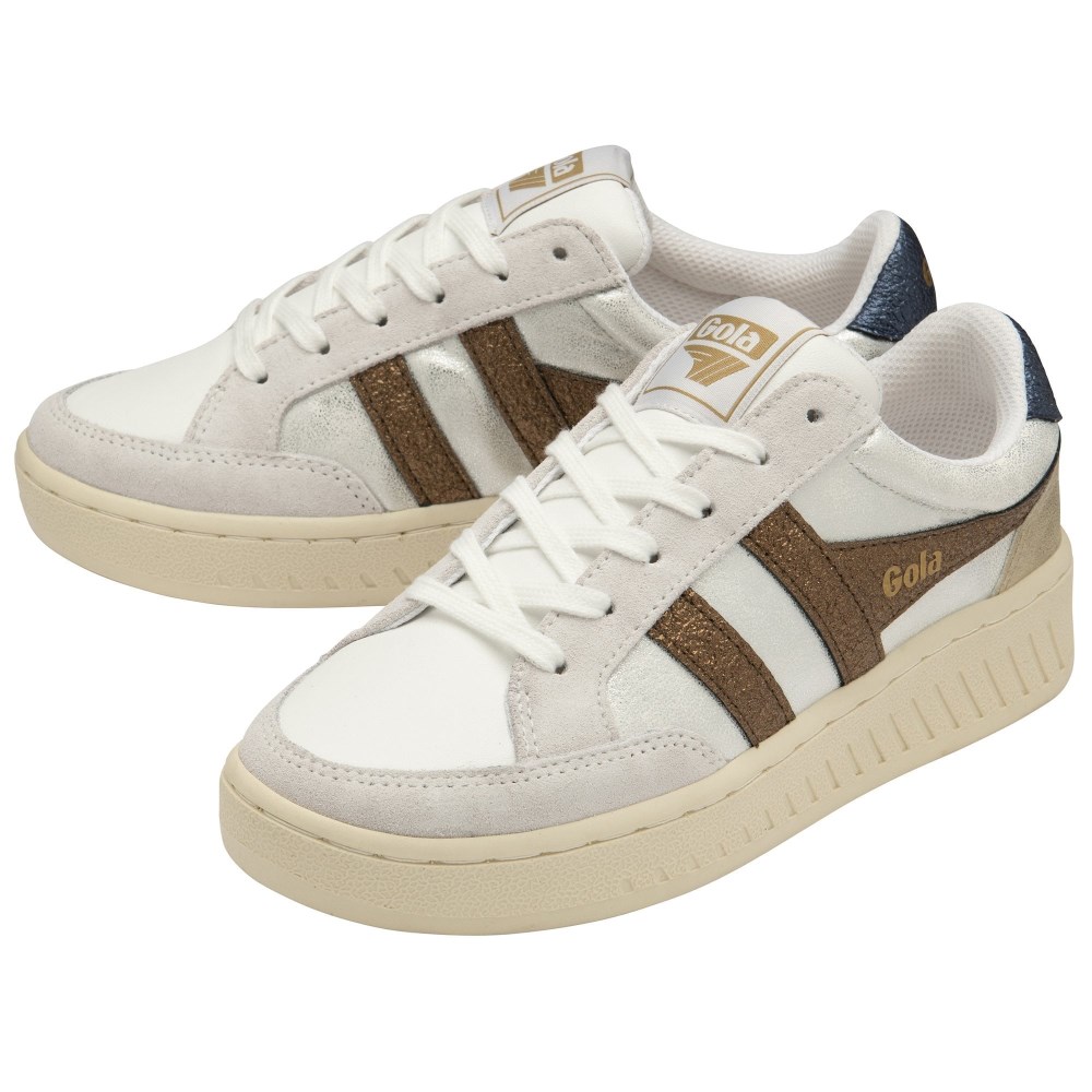 Gola Classics Women's Superslam Blaze Sneakers - White/Copper/Navy