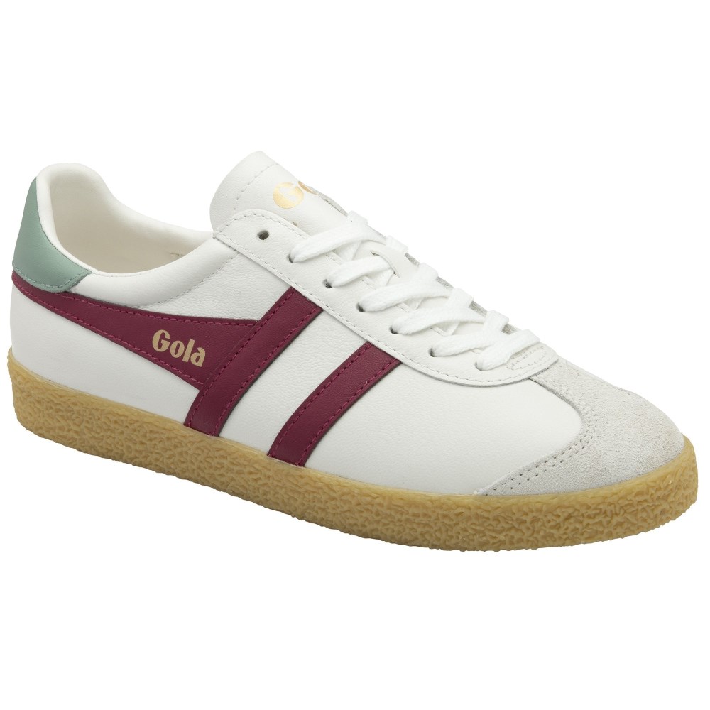 Gola Classics Women's Medallist Leather Sneakers - White/Cerise/Green Mist/Gum