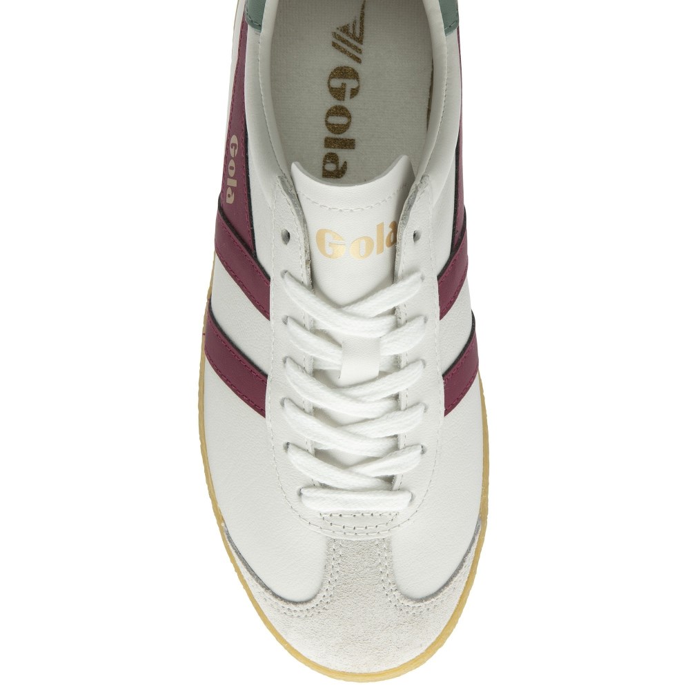 Gola Classics Women's Medallist Leather Sneakers - White/Cerise/Green Mist/Gum