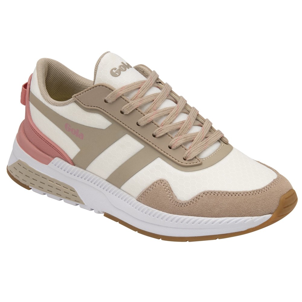 Gola Performance Women's Atomics Sneakers - Off White/Warm Grey/Dusty Rose