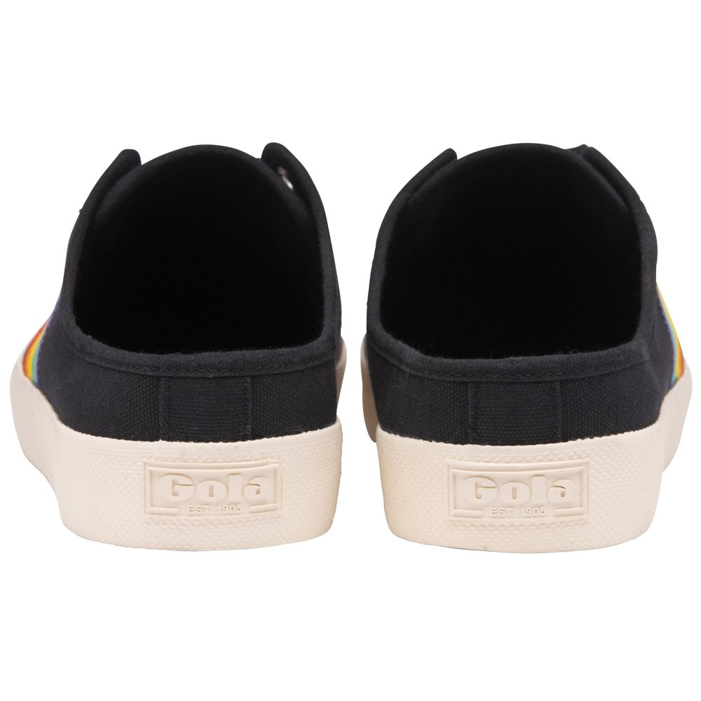 Vegan Gola Classics Women's Coaster Rainbow Mule Plimsolls - Black/Multi