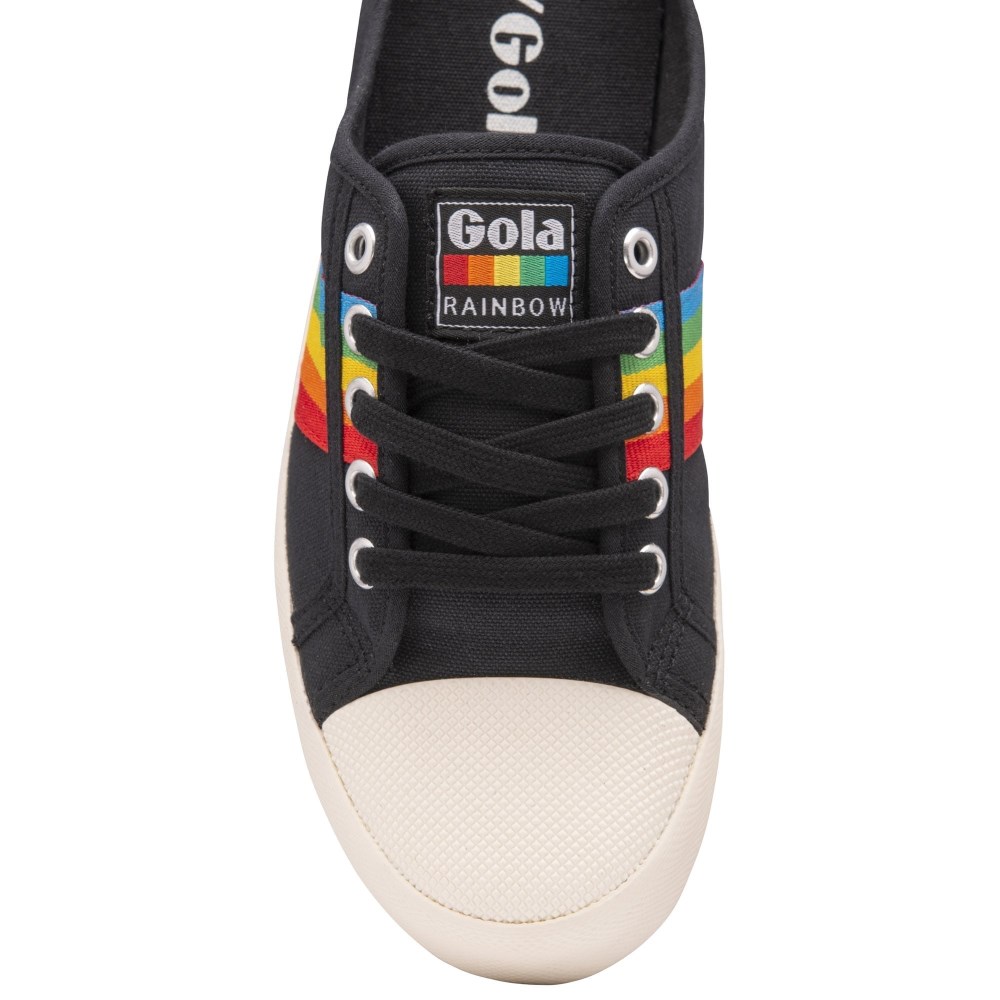 Vegan Gola Classics Women's Coaster Rainbow Mule Plimsolls - Black/Multi