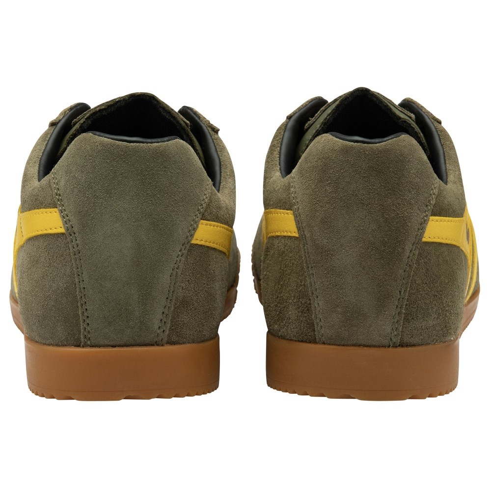 Gola Classics Men's Harrier Suede Sneakers - Khaki/Sun/Black