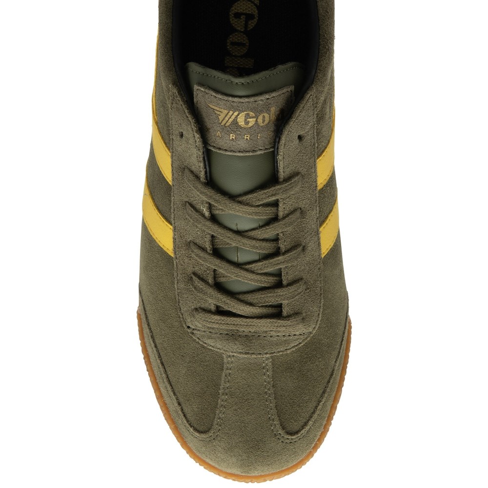 Gola Classics Men's Harrier Suede Sneakers - Khaki/Sun/Black