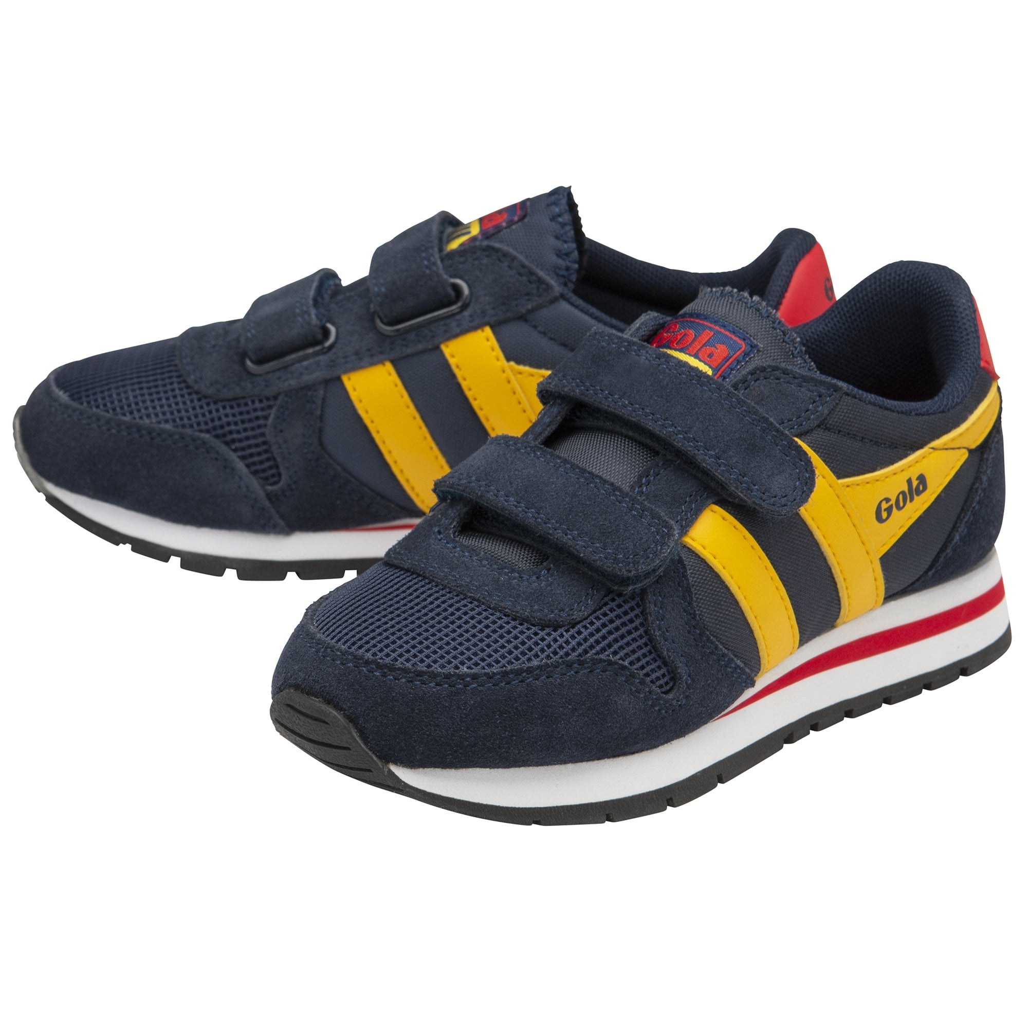 Gola Classics Kids' Daytona Strap Sneakers - Navy/Sun/Red
