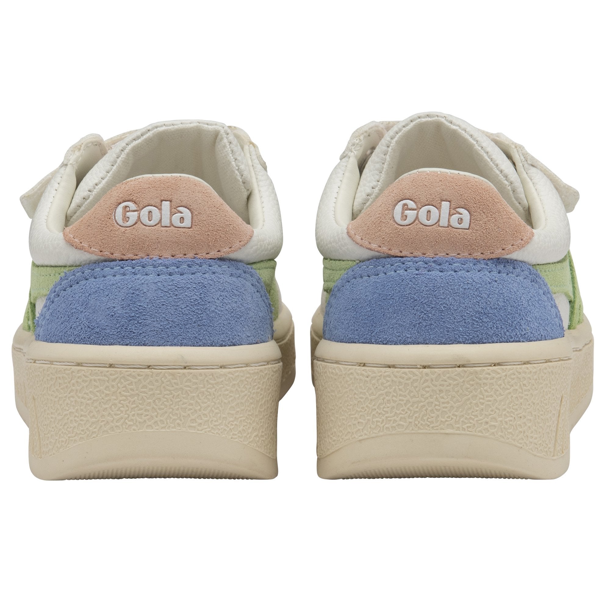 Gola Classics Kids' Grandslam Trident Strap Sneakers - White/Patina Green/Pearl Pink