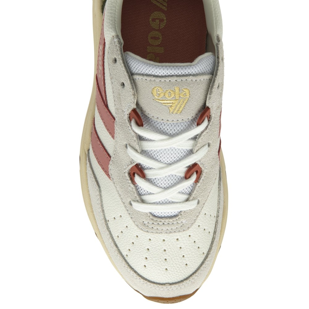 Gola Classics Women's Saturn Sneakers - White/Coral Pink/Khaki