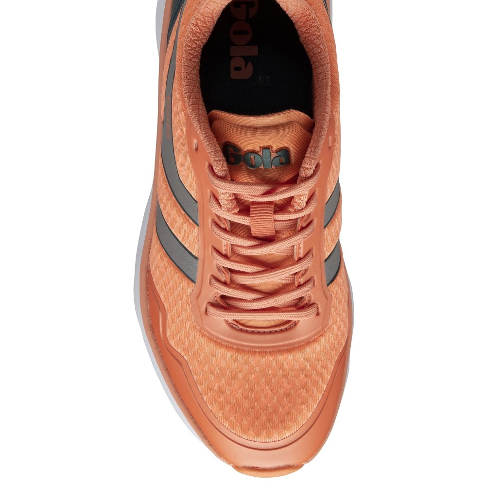 Gola Performance Women's Typhoon Sneakers - Hot Coral/Silver/Baltic