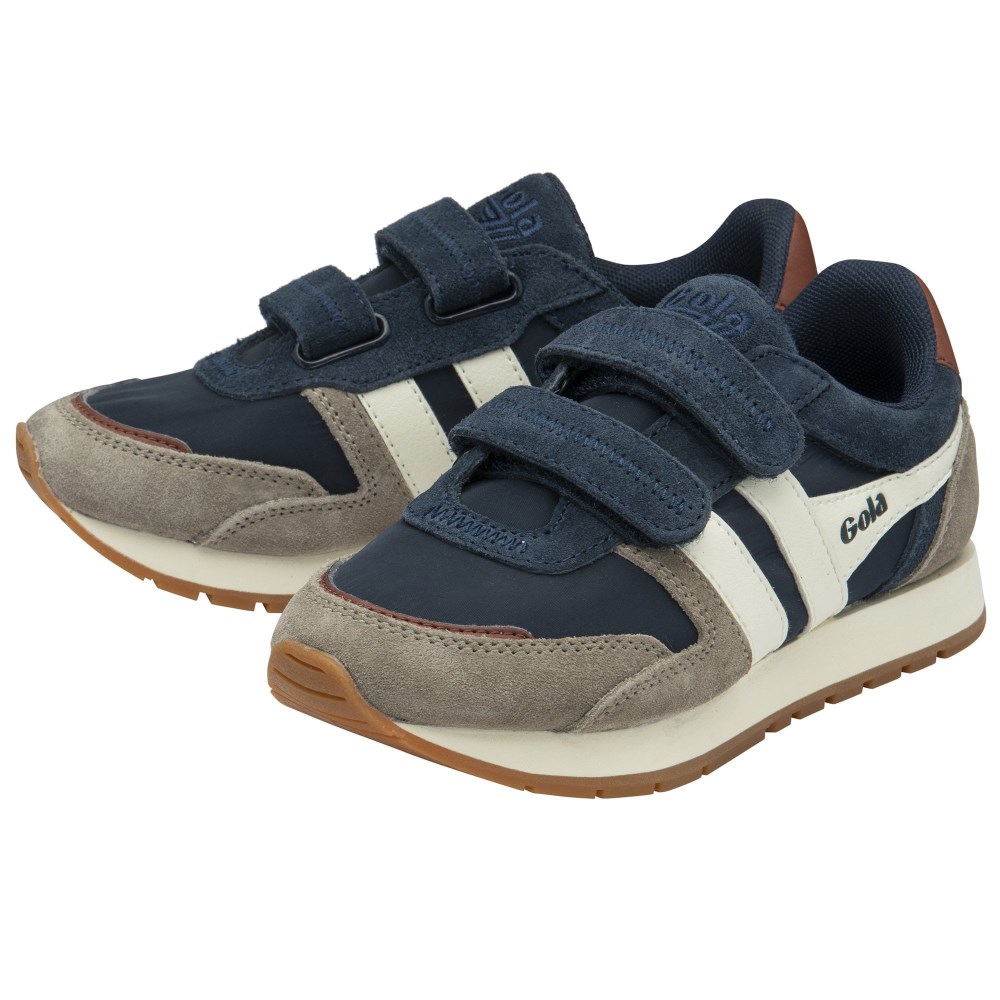 Gola Classics Kids' Austin Strap Sneakers - Navy/Rhino/Off White