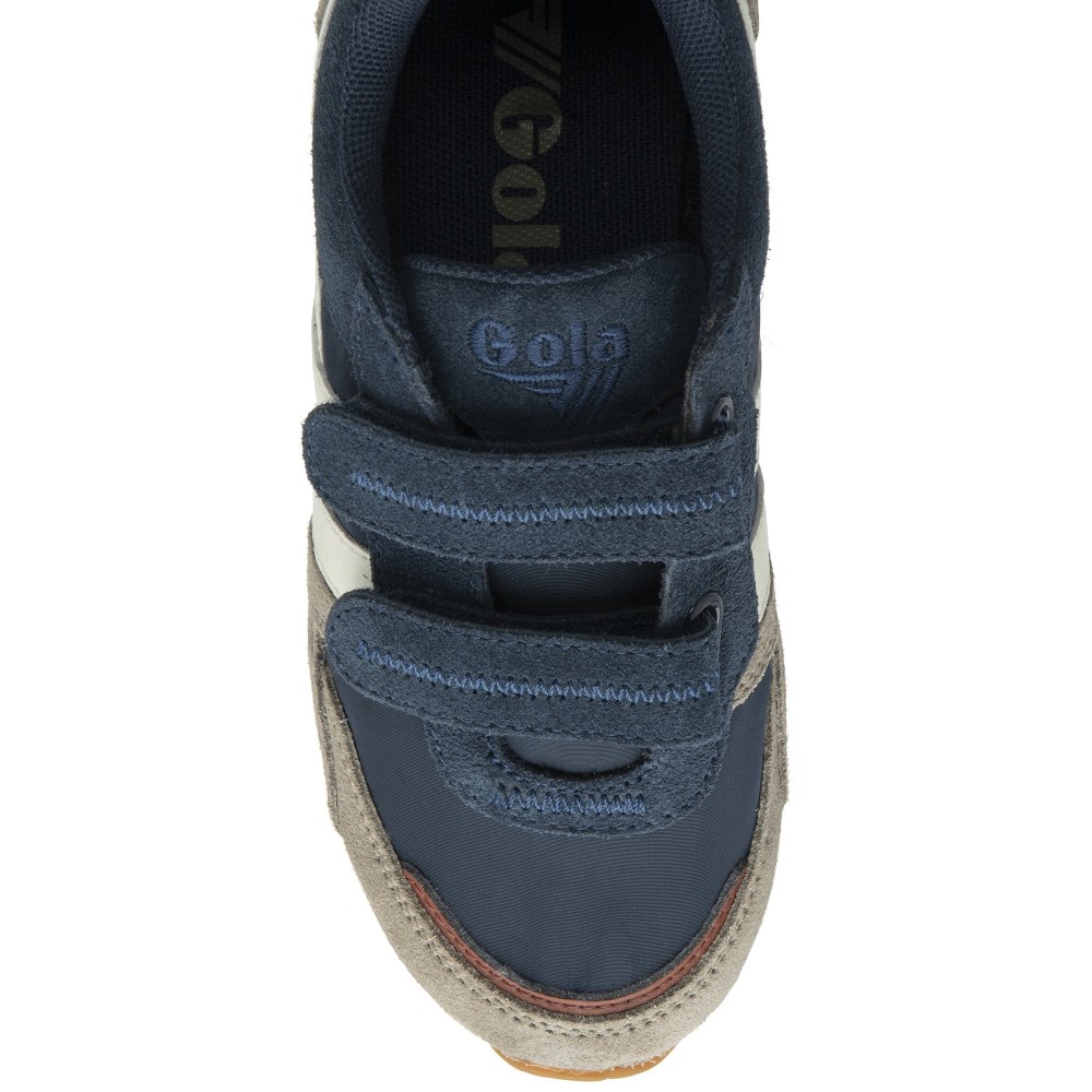 Gola Classics Kids' Austin Strap Sneakers - Navy/Rhino/Off White