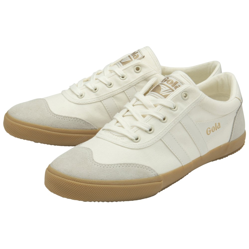 Gola Classics Men's Badminton Plimsoll Sneakers - Off White/Off White/Gum