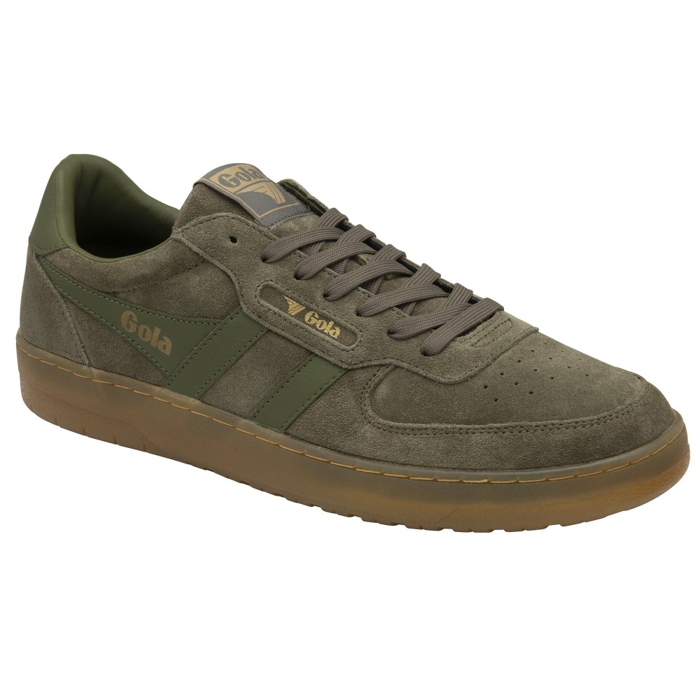 Gola Classics Men's Hawk Suede '86 Sneakers - Khaki/Gum