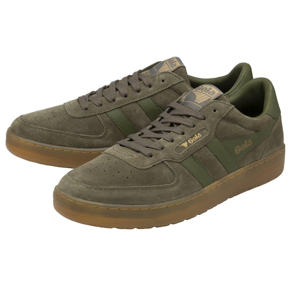 Gola Classics Men's Hawk Suede '86 Sneakers - Khaki/Gum