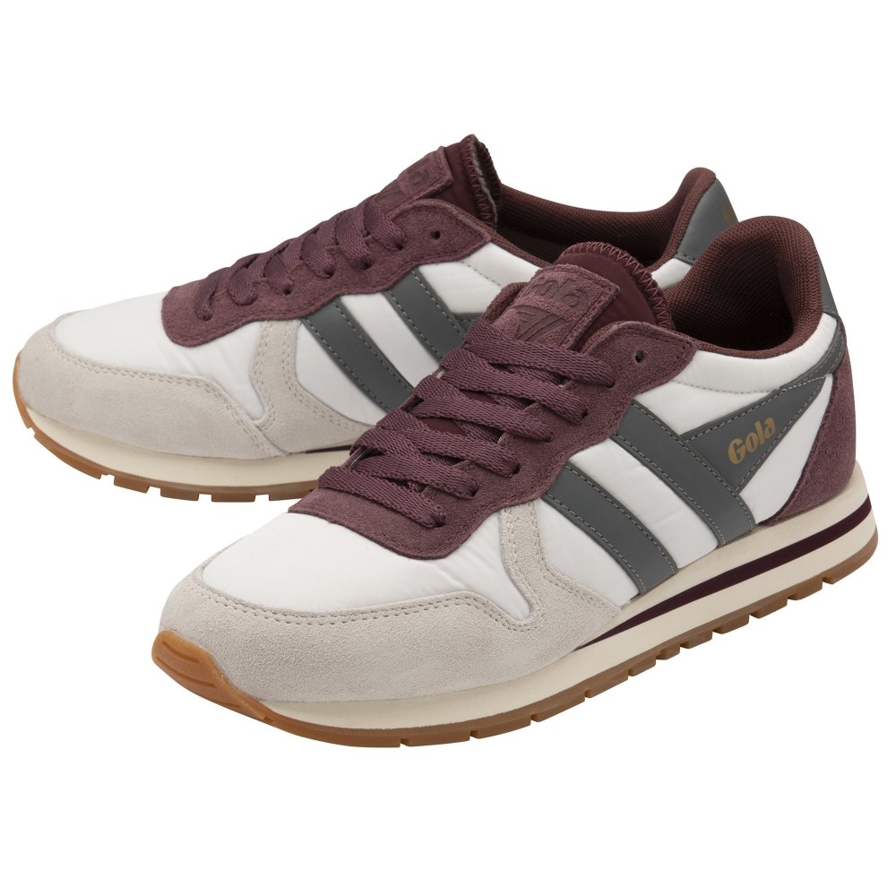 Gola Classics Women's Daytona Chute Sneakers - Off White/Windsor Wine/Ash