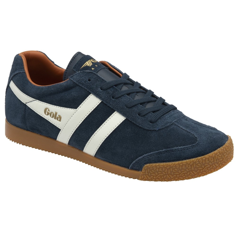 Gola Classics Men's Harrier Suede Sneakers - Navy/Off White/Moody Orange