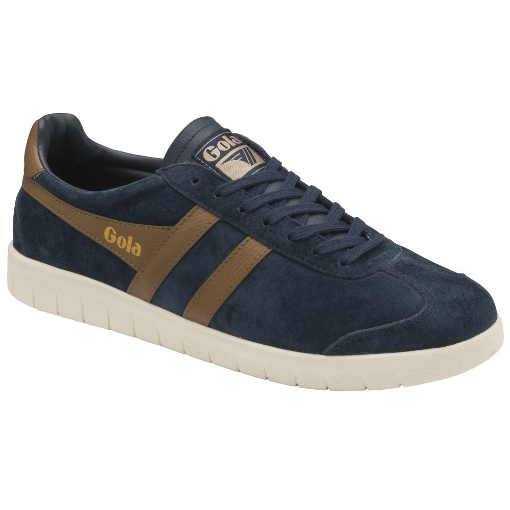 Gola Classics Men's Hurricane Suede Sneakers - Navy/Tobacco/Off White
