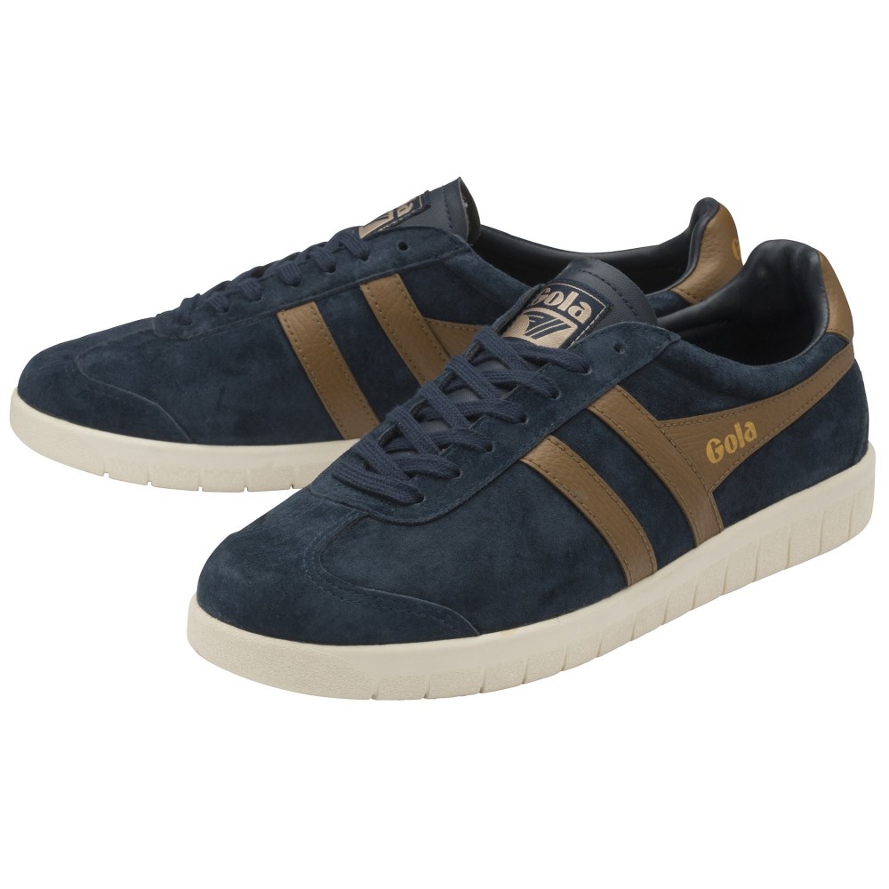 Gola Classics Men's Hurricane Suede Sneakers - Navy/Tobacco/Off White