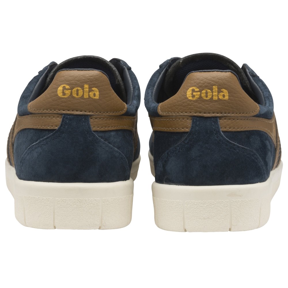 Gola Classics Men's Hurricane Suede Sneakers - Navy/Tobacco/Off White
