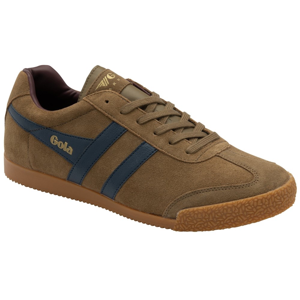 Gola Classics Men's Harrier Suede Sneakers - Tobacco/Navy/Burgundy