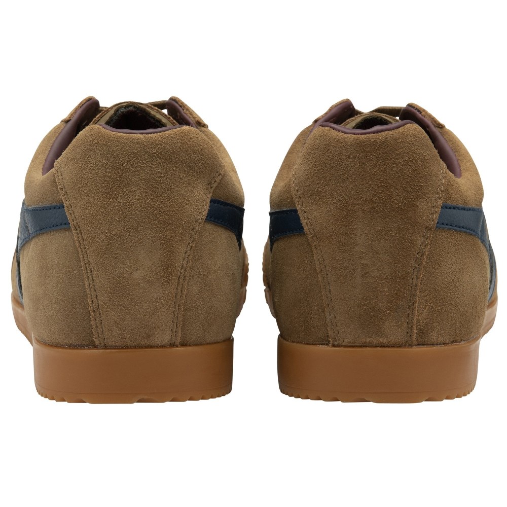 Gola Classics Men's Harrier Suede Sneakers - Tobacco/Navy/Burgundy
