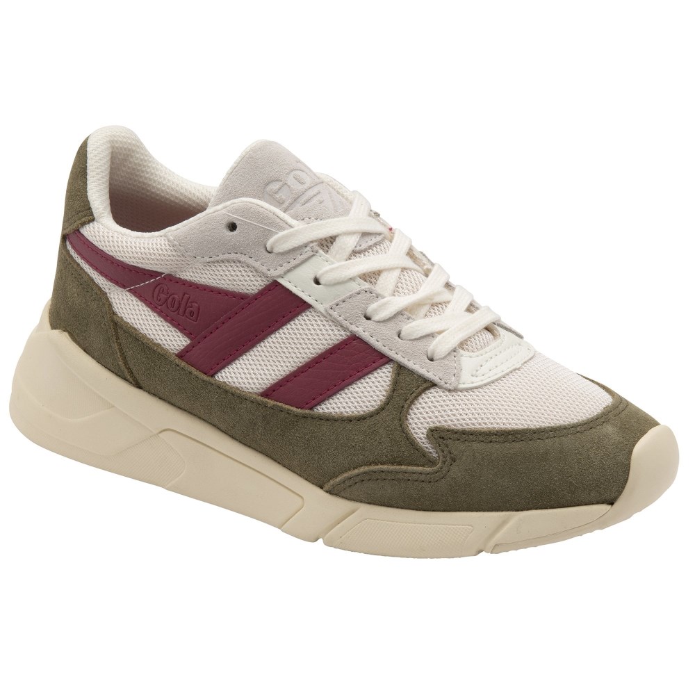 Gola Classics Women's Tempest Sneakers - Off White/Khaki/Raspberry