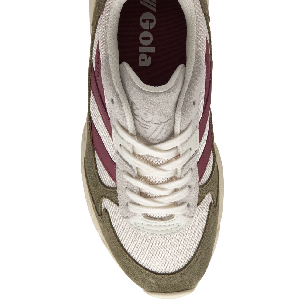 Gola Classics Women's Tempest Sneakers - Off White/Khaki/Raspberry
