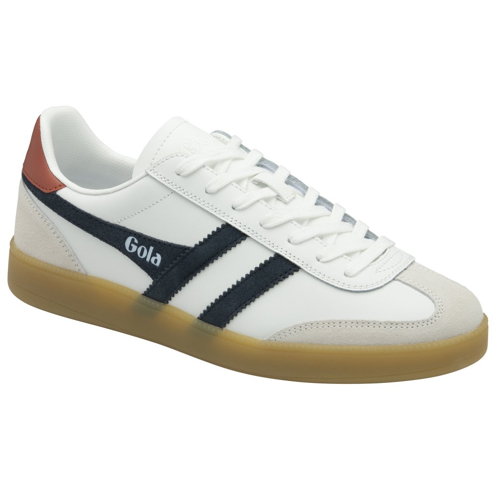 Gola Classics Men's Viper Leather Sneakers - White/Navy/Rust/Gum