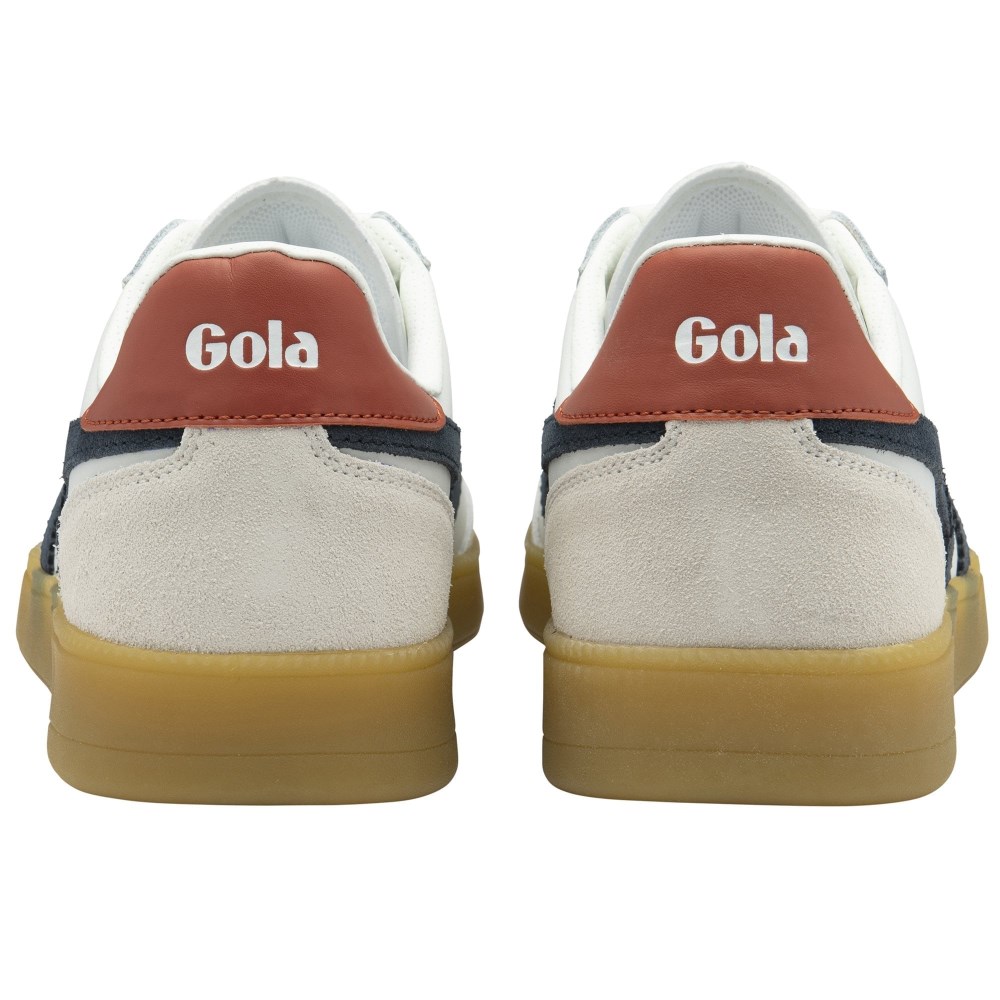 Gola Classics Men's Viper Leather Sneakers - White/Navy/Rust/Gum