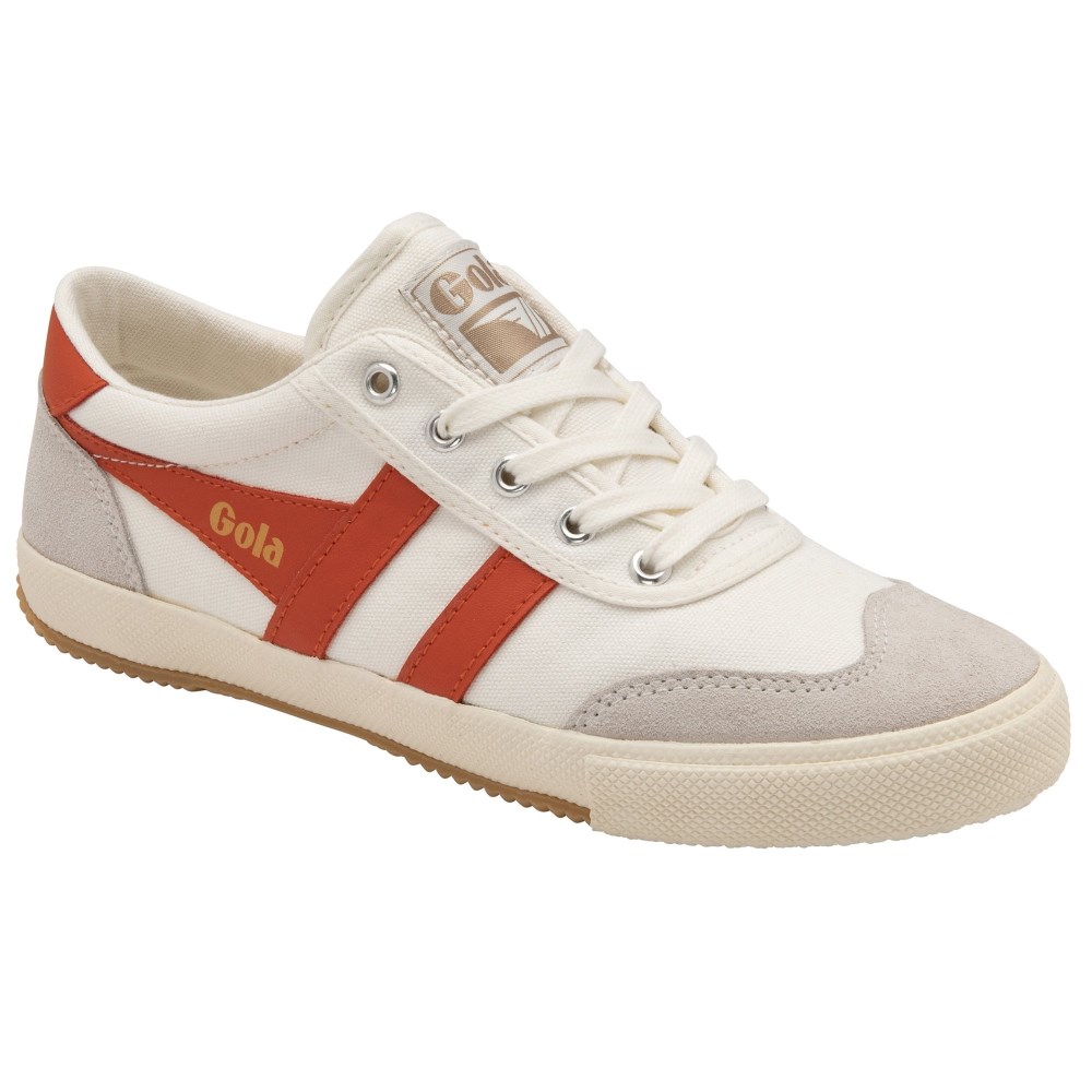 Gola Classics Women's Badminton Plimsoll Sneakers - Off White/Saffron