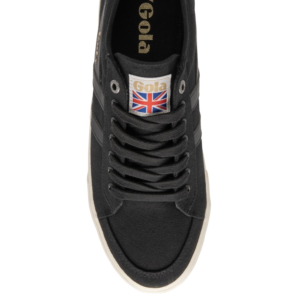 Vegan Gola Classics Men's Comet Plimsoll Sneakers - Black/Black/Off White