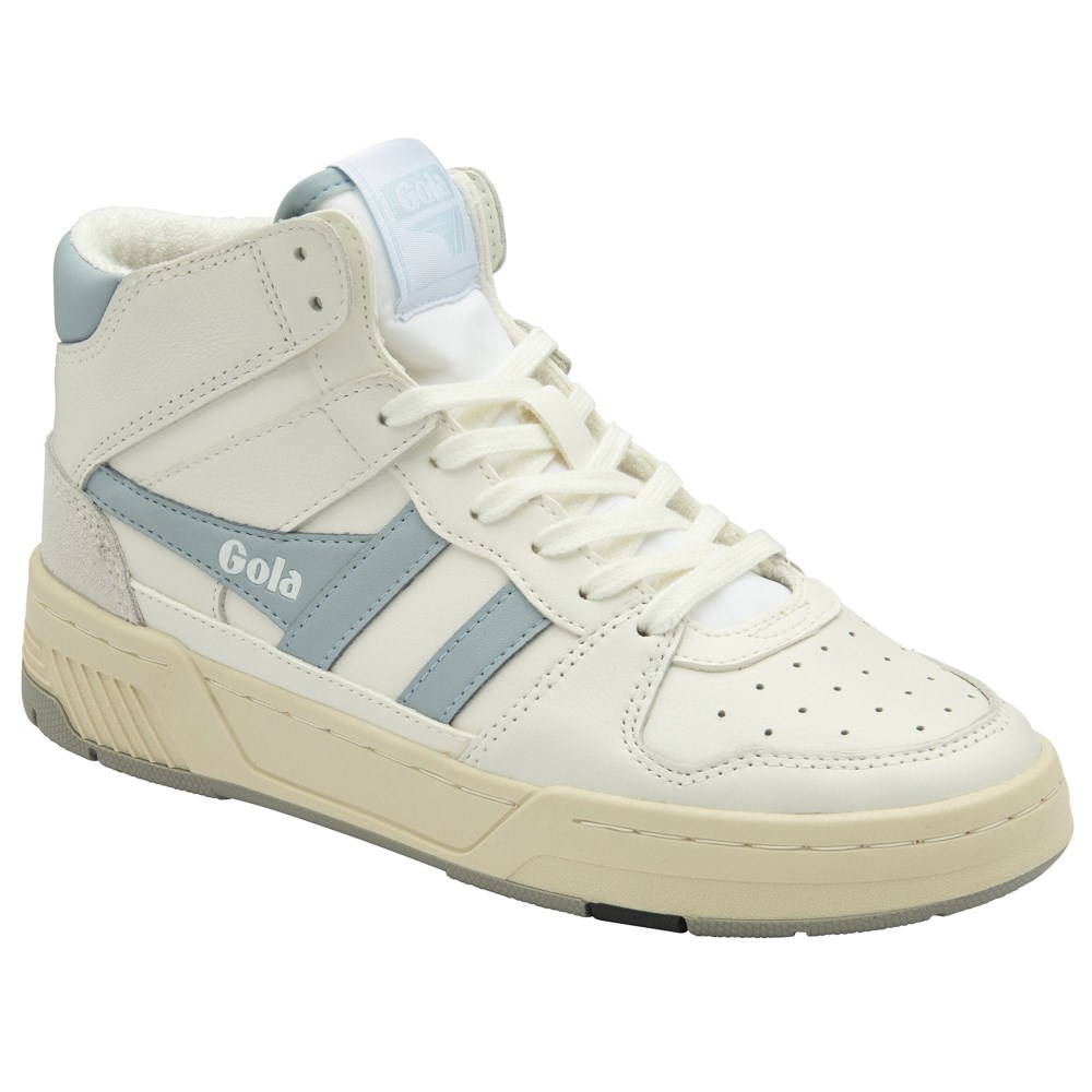 Gola Classics Women's Allcourt High Sneakers - White/Ice Blue