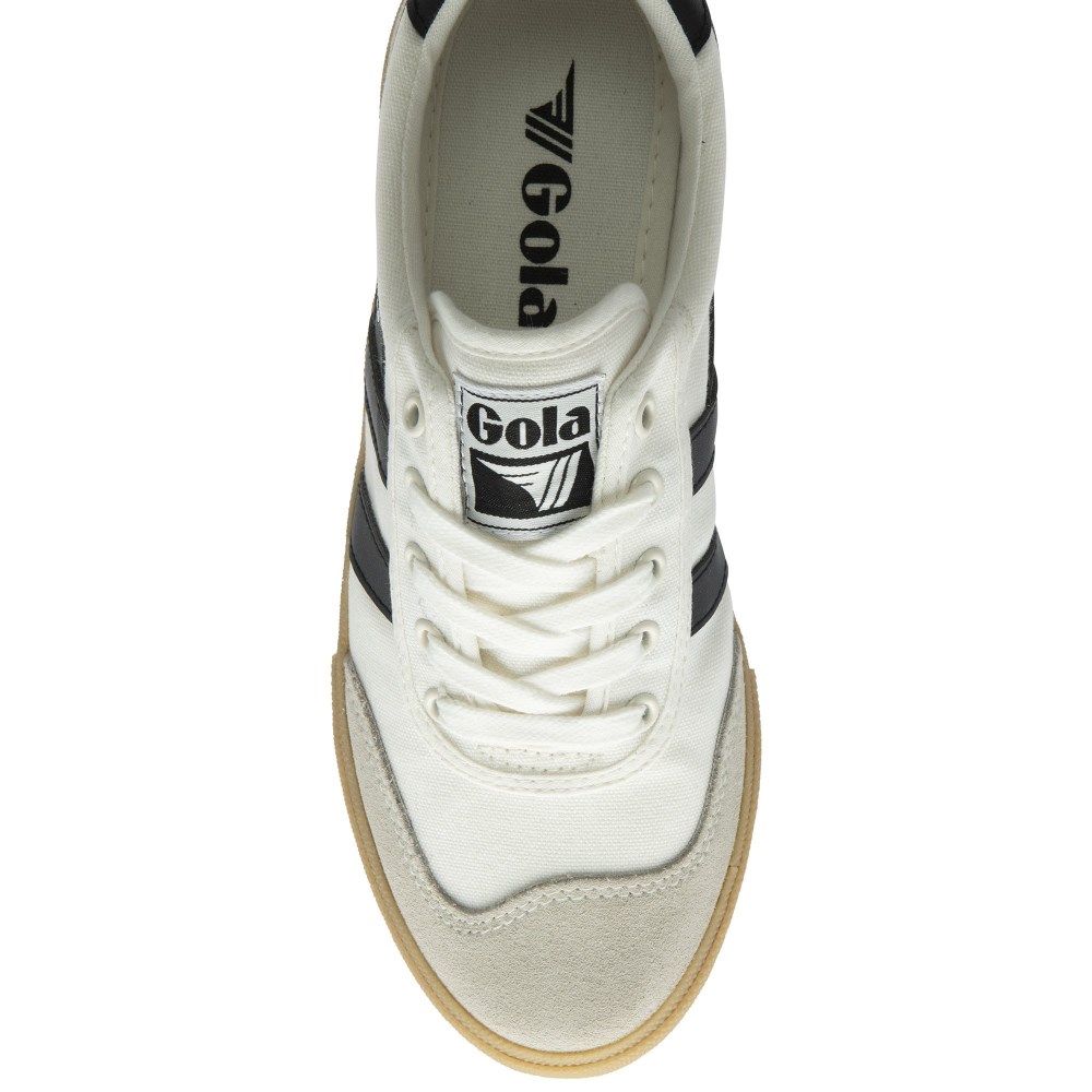 Gola Classics Women's Badminton Plimsoll Sneakers - Off White/Black/Gum