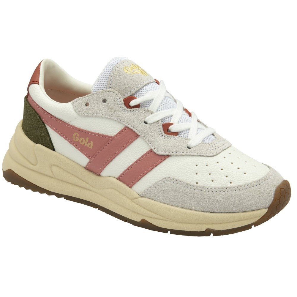 Gola Classics Women's Saturn Sneakers - White/Coral Pink/Khaki