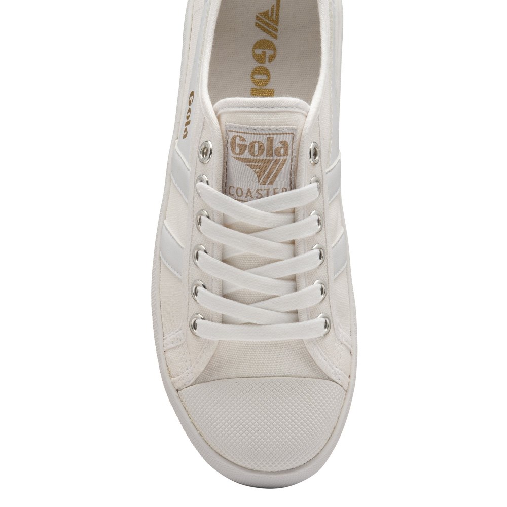 Vegan Gola Classics Women's Coaster Peak Sneakers - White/White/White