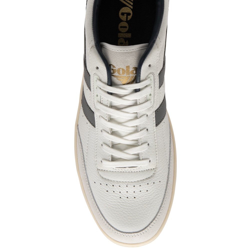 Gola Classics Men's Contact Leather Sneakers - White/Ash/Navy
