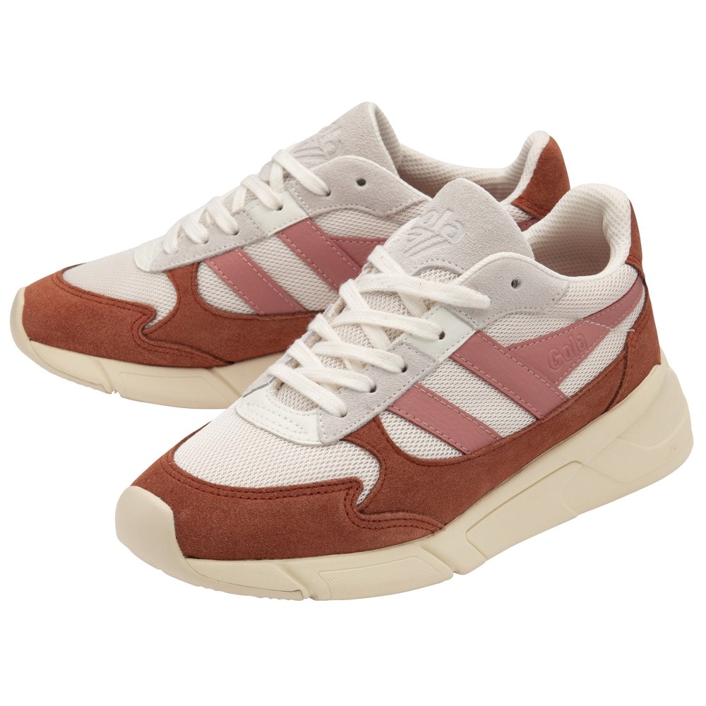 Gola Classics Women's Tempest Sneakers - Off White/Orange Spice/Coral Pink