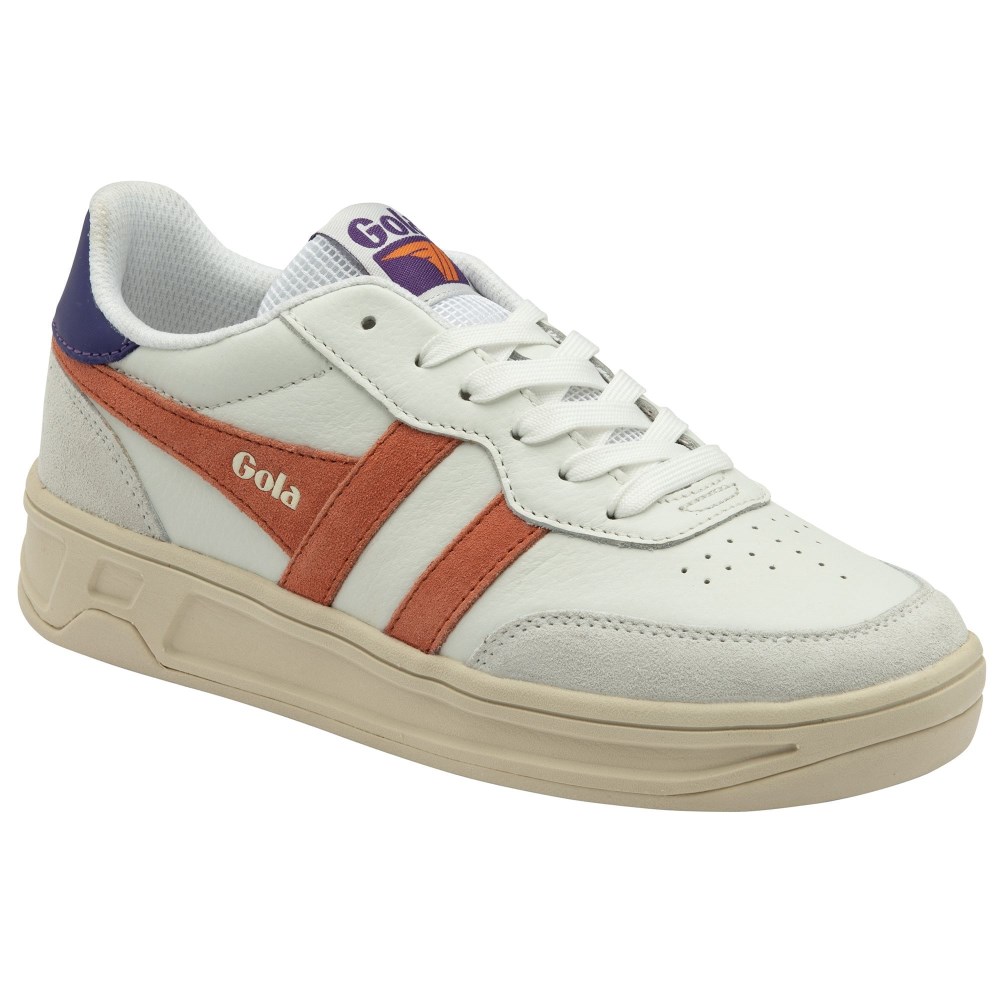 Gola Classics Women's Topspin Sneakers - Off White/Hot Coral/Royal Purple