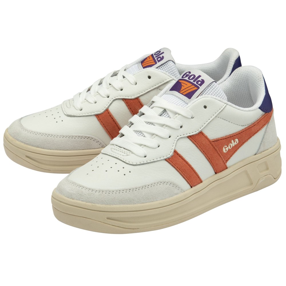 Gola Classics Women's Topspin Sneakers - Off White/Hot Coral/Royal Purple