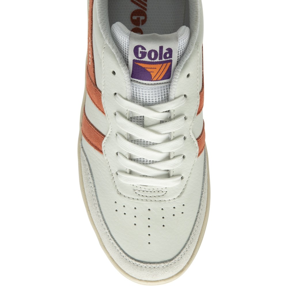 Gola Classics Women's Topspin Sneakers - Off White/Hot Coral/Royal Purple