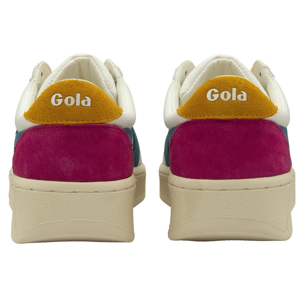 Gola Classics Women's Grandslam Trident Sneakers - White/Peacock/Sun