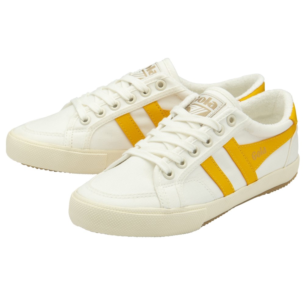 Vegan Gola Classics Women's Stratus Plimsoll Sneakers - Off White/Sun