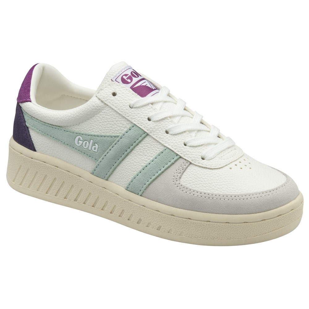 Gola Classics Women's Grandslam Trident Sneakers - White/Surf/Foxglove